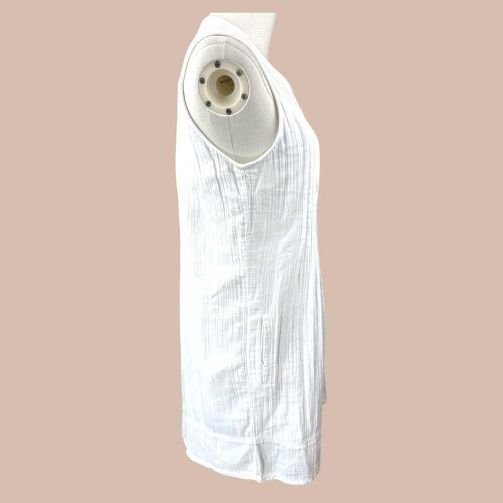 Quince NWOT SZ XSM white flax linen cotton swing dress‎ mini - Picture 6 of 16